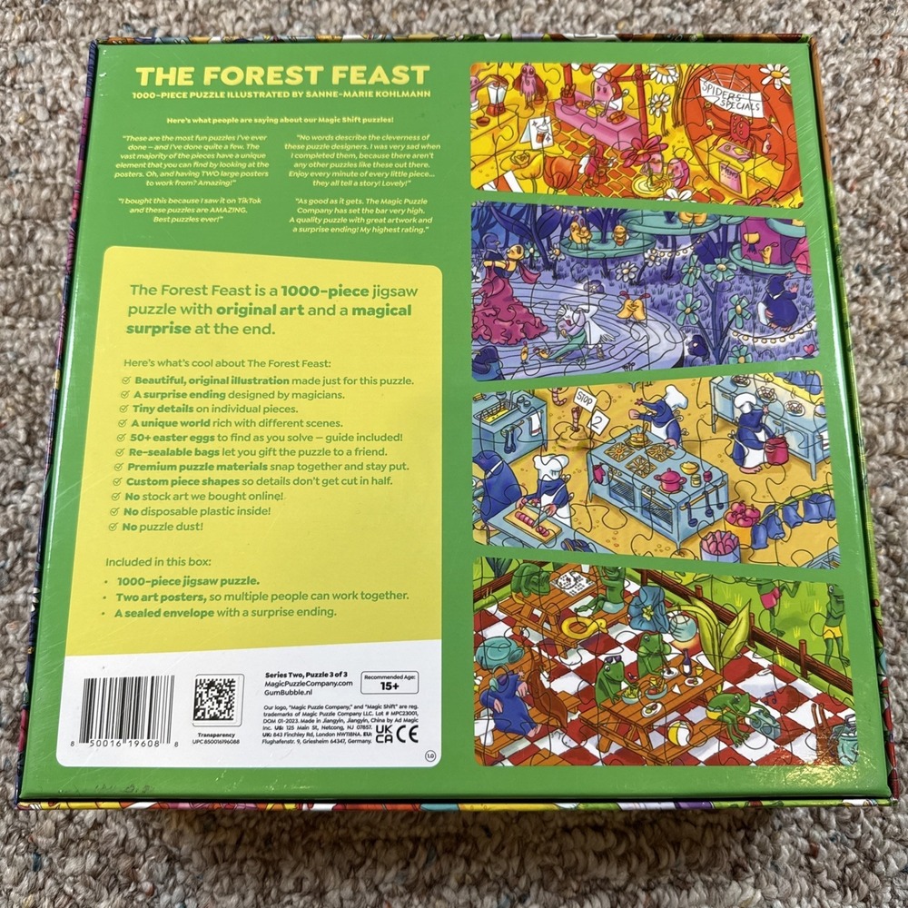 The Magic Puzzle Company The Forest Feast 1000 Piece Jigsaw Puzzle -COMPLETE - Picture 2 of 7
